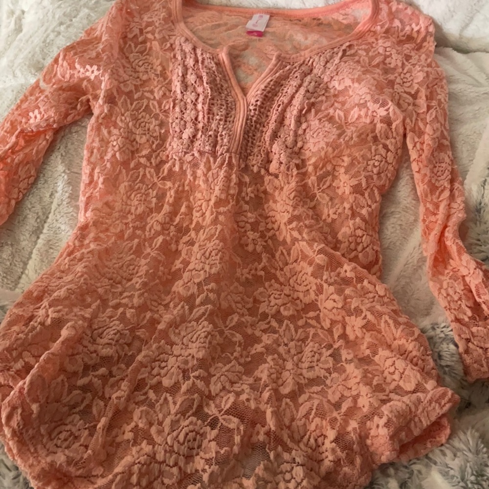 Flower print see through blouse
